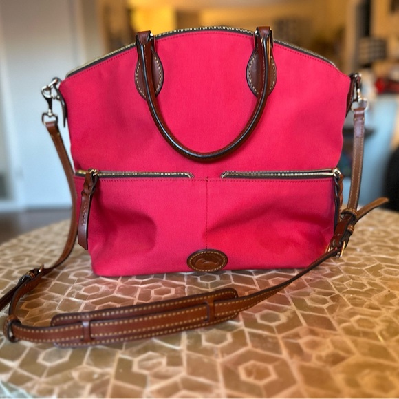 Dooney & Bourke Red Tote Bag with Leather Handles